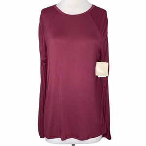 14th & Union Ruched Long Sleeve Tee Shirt, S